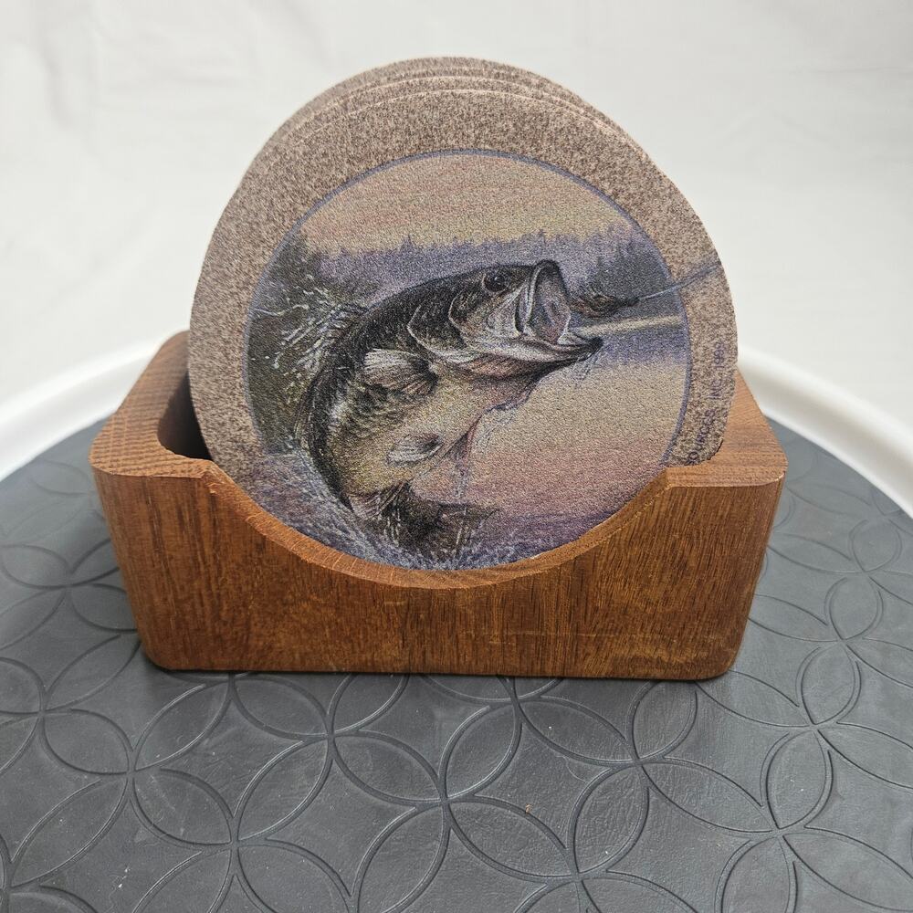 Thirstystone Sandstone Bass Coasters, Set of 4
